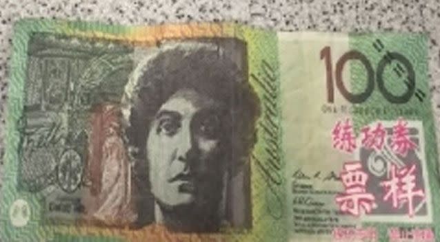 A Melbourne man has paid for a massage using a fake $100. Photo: Victoria Police