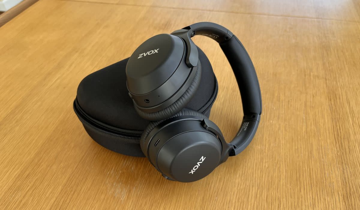 The Zvox AV52 are pretty standard Bluetooth headphones, but they employ AccuVoice technology so you can hear voices more easily, plus active noise canceling to help reduce outside distractions. (Photo: Rick Broida/Yahoo)