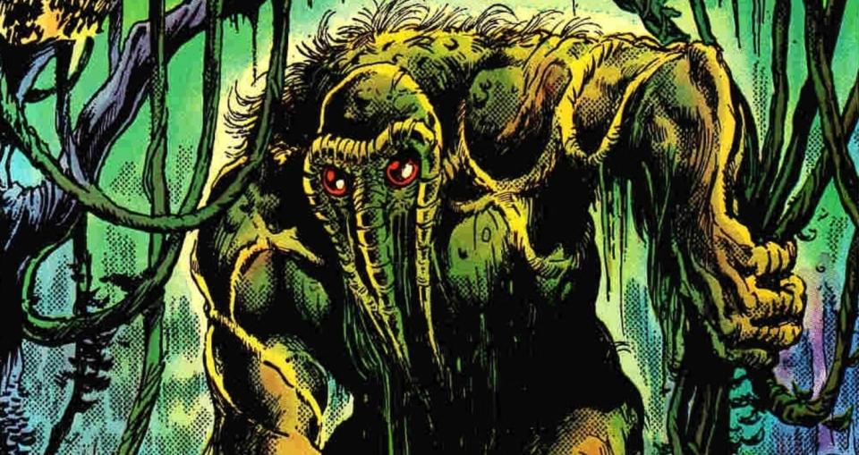 Man-Thing as he appeared in 1970s Marvel titles. Man-Thing will soon appear in the MCU on Werewolf by Night.