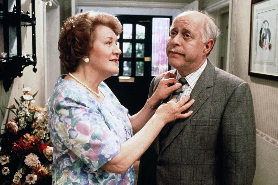 Routledge pictured with Clive Swift on the sitcom (BBC)