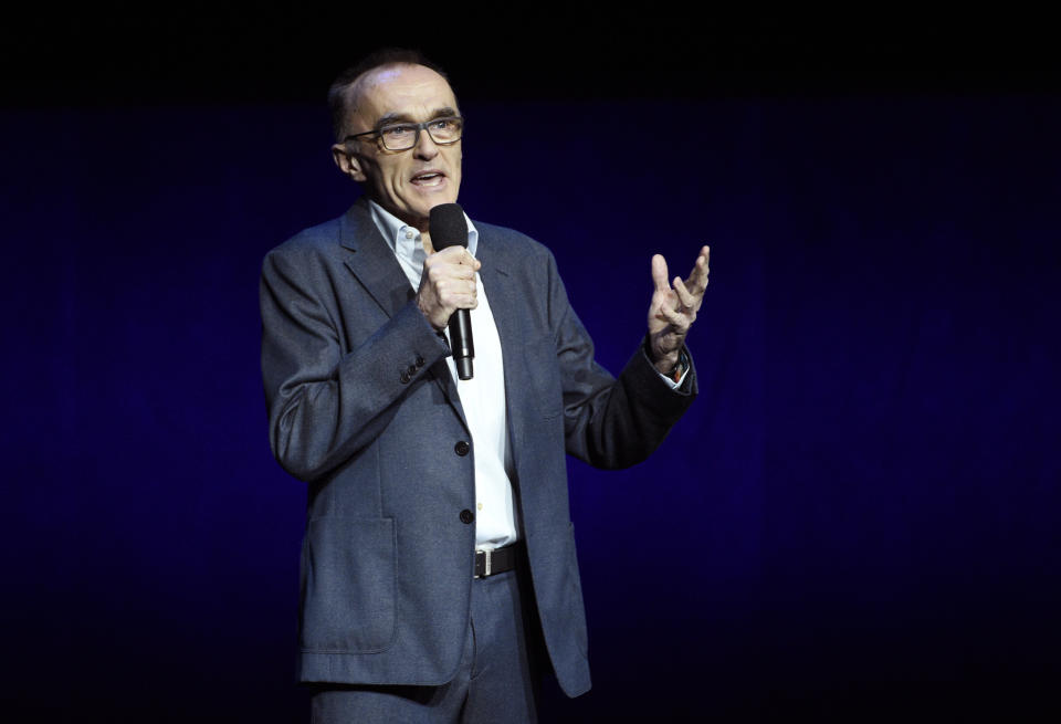Danny Boyle, director of the upcoming film "Yesterday," speaks during the Universal Pictures presentation at CinemaCon 2019, the official convention of the National Association of Theatre Owners (NATO) at Caesars Palace, Wednesday, April 3, 2019, in Las Vegas. (Photo by Chris Pizzello/Invision/AP)