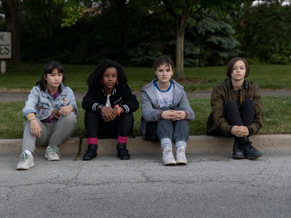 The four young leads of ‘Paper Girls’: Riley Lai Nelet, Camryn Jones, Fina Strazza, Sofia Rosinsky (Anjali Pinto/Prime Video)