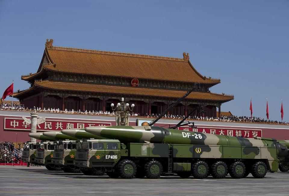 Chinese DF-26 intermediate-range ballistic missiles