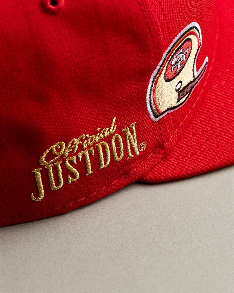 59FIFTY每頂帽款側邊都有「Just Don」立體刺繡Logo質感呈現（圖／品牌提供）