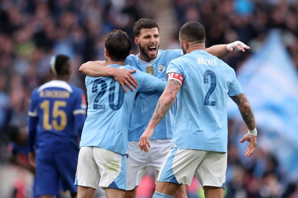 City’s players looked as relieved as they did elated at the final whistle (Getty Images)