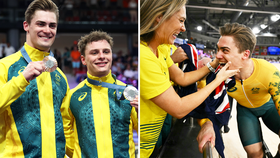 Matt Glaetzer (pictured right) and Matt Richardson (pictured left) both won a medal in cycling. (Getty Images)