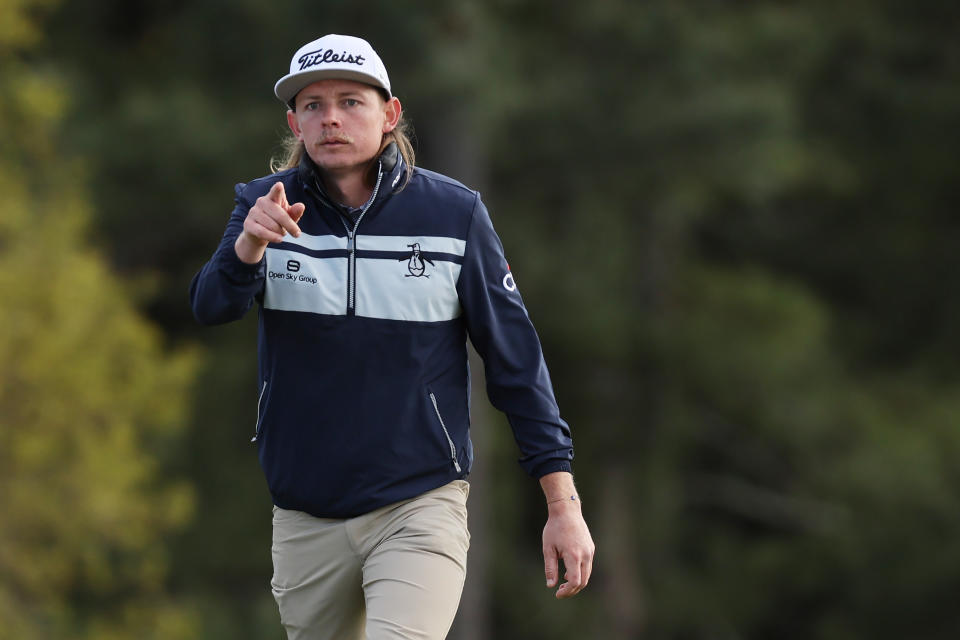 Seen here, Australia's Cameron Smith walks to the green during his round of the Masters at Augusta National.