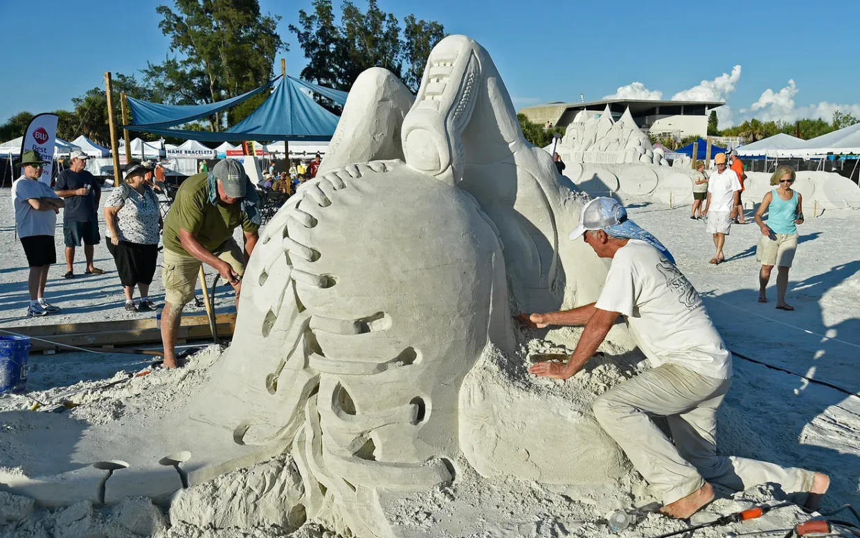 The Siesta Key Crystal Classic International Sand Sculpting Festival, held every November, is one major event that draws tourists to the barrier island.