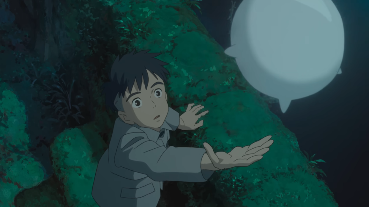  The main character reaching out in The Boy and the Heron. 