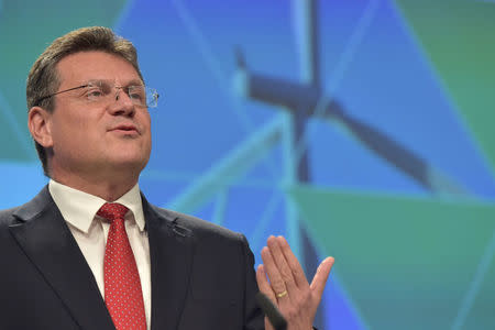 European Commission Vice-President Maros Sefcovic gestures during a news conference on Clean Energy package in Brussels, Belgium November 30, 2016. REUTERS/Eric Vidal