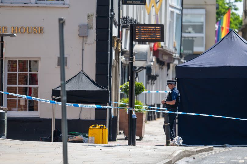 Policeman at a crime scene