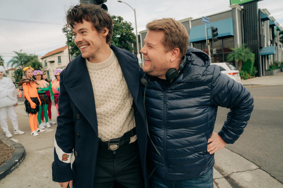 LOS ANGELES - NOVEMBER 20: Harry Styles performs in Crosswalk the Concert on The Late Late Show with James Corden airing Wednesday, December 11, 2019. (Photo by Terence Patrick/CBS via Getty Images)