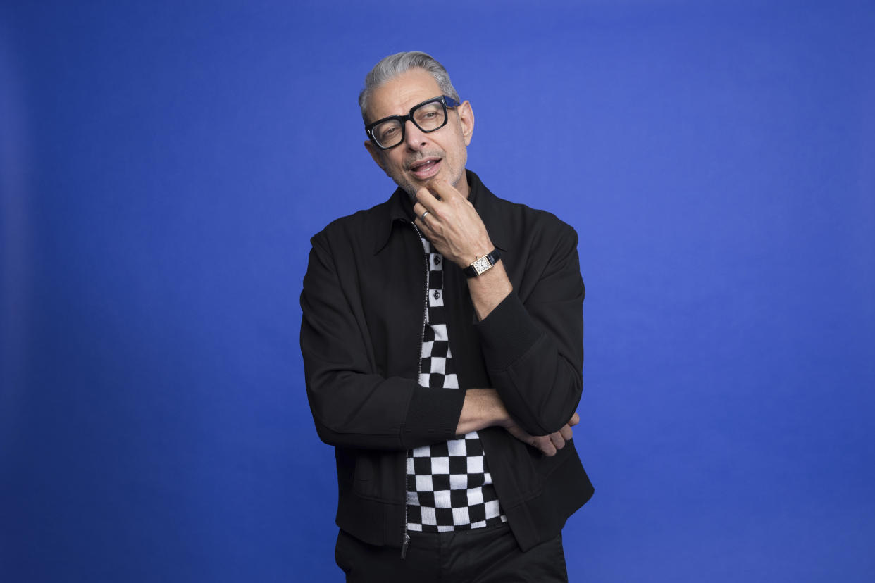 Jeff Goldblum poses at the Disney + launch event promoting "The World According to Jeff Goldblum" at the London West Hollywood hotel on Saturday, Oct. 19, 2019 in West Hollywood, Calif. (Photo by Mark Von Holden/Invision/AP)