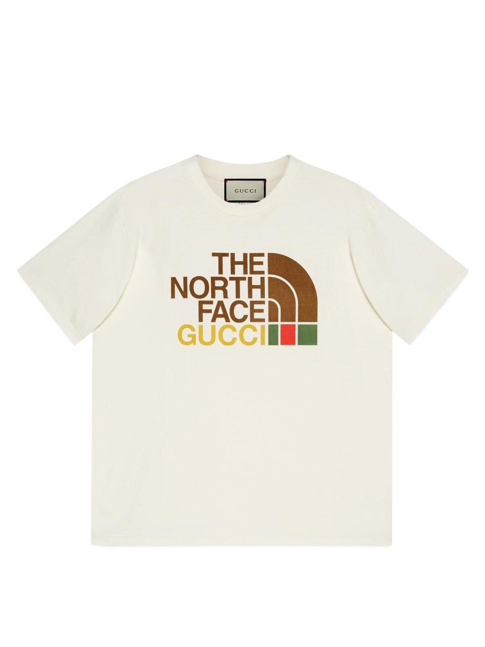 The North Face x Gucci 聯名短版 T-Shirt NT$19,500。（Gucci提供）