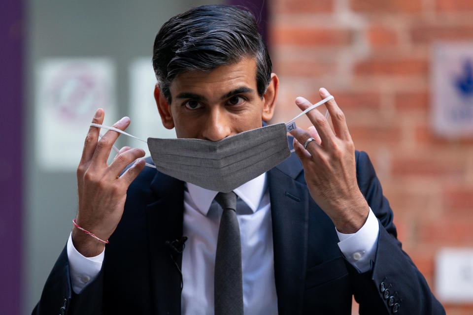 WOLVERHAMPTON, ENGLAND - JULY 07: Chancellor of the Exchequer Rishi Sunak arrives at Wolverhampton Art Gallery during a visit to Wolverhampton to mark the one-year anniversary of the Plan for Jobs on July 7, 2021 in Wolverhampton, England. (Photo by Jacob King - WPA Pool/Getty Images)