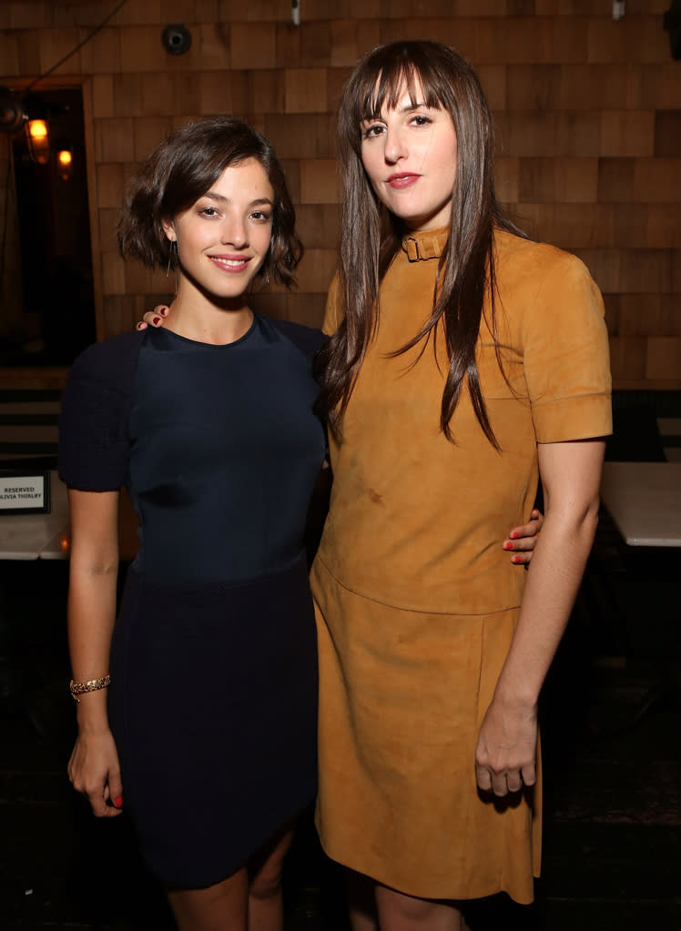 Olivia Thirlby and Ry Russo-Young attend the Los Angeles premiere of 'Nobody Walks' after party at Wood & Vine on October 2, 2012 in Hollywood, California.