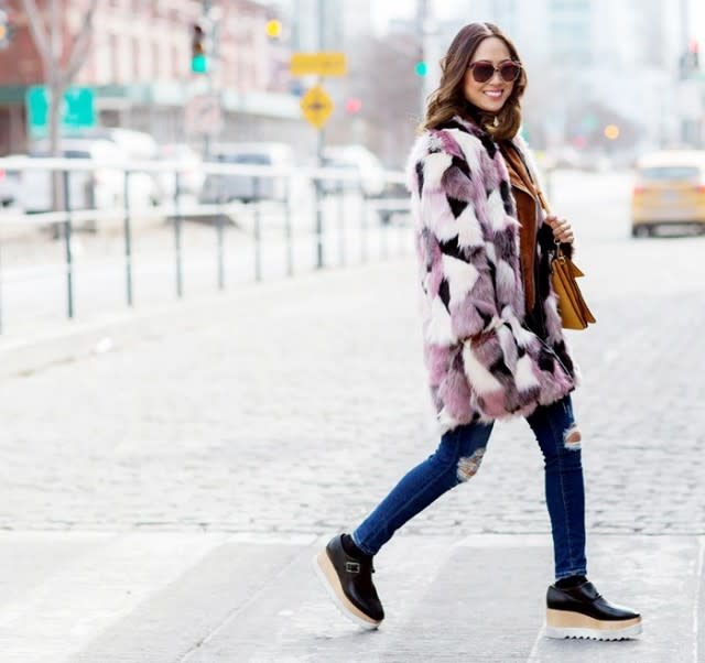 Update your weekend uniform with an ombré style, oversize coat, and oxfords.