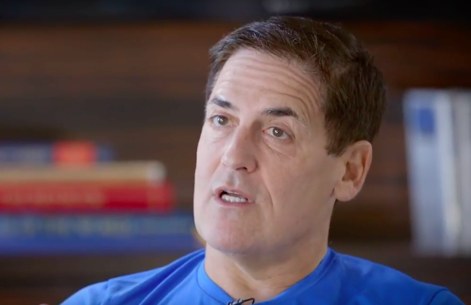 Billionaire tech entrepreneur Mark Cuban is interviewed by hedge fund manager Kyle Bass on RealVision Television.
