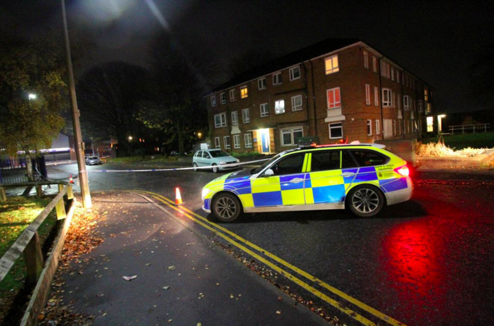 The vehicle used in the killing was found abandoned and partially burnt out a short time after the incident in Blackburn. (SWNS)