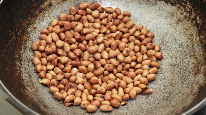 peanuts in a frying pan