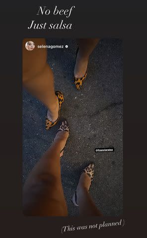 <p>Francia Raisa/Instagram</p> The pair wore matching leopard print pumps on a night out