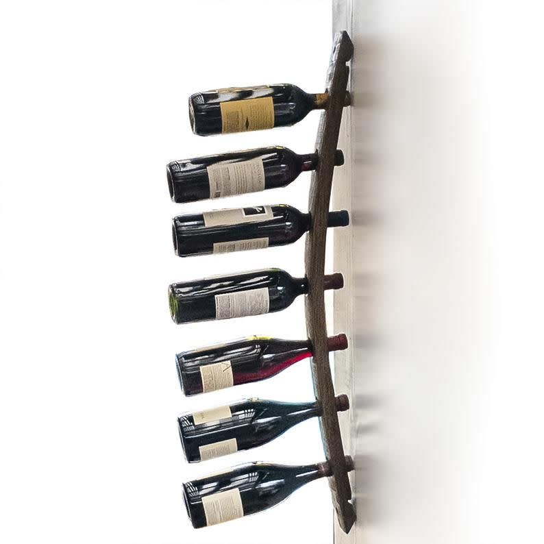 8) Reclaimed Barrel Stave Vertical Wall Wine Rack