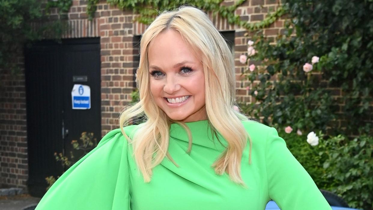 emma bunton wearing a green dress