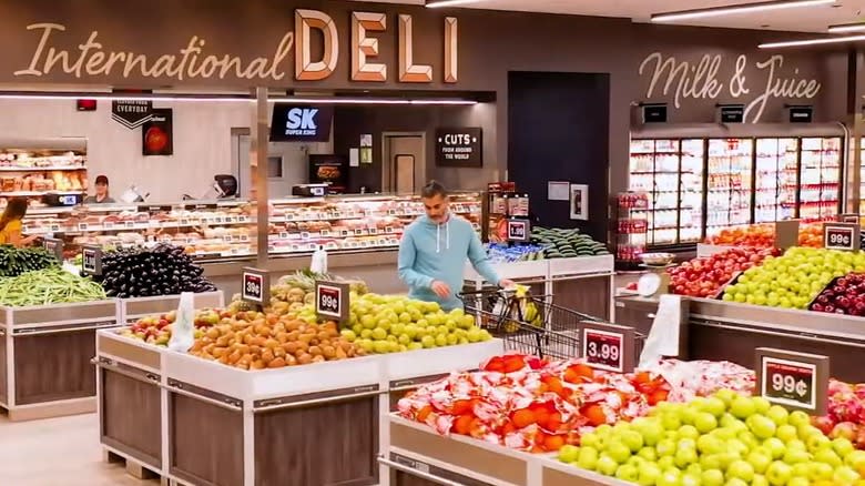 Produce section of Super King Market