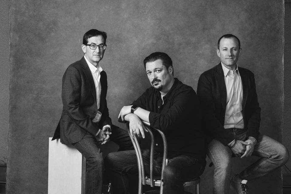 The principals of Project X Entertainment (from left) Paul Neinstein, James Vanderbilt, and William Sherak - Credit: Justin W Ungaro/Courtesy of Project X