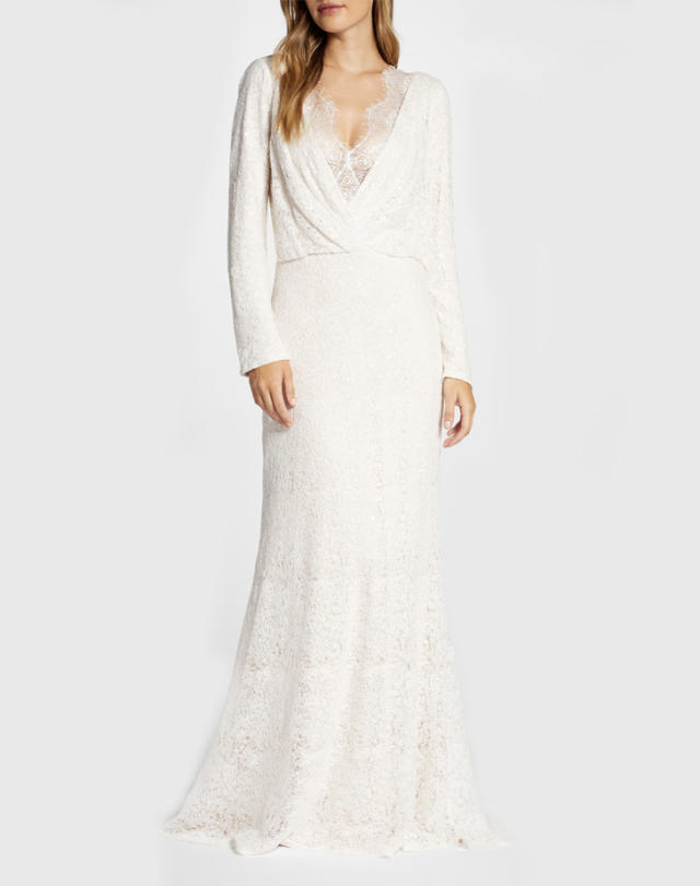 Plus Size V Neck Drape Maxi Wedding Dress in White – Chi Chi London