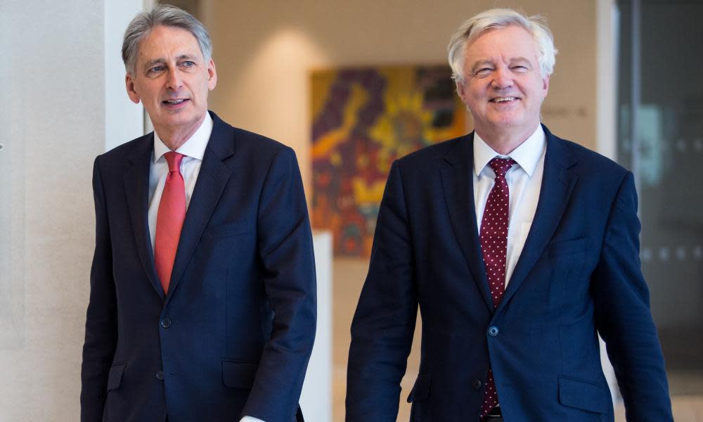 The chancellor, Philip Hammond (left), and the Brexit secretary. David Davis.