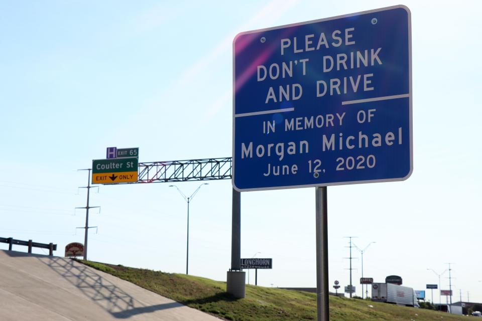 A sign was placed near Soncy along the Interstate 40 eastbound service road with the help of Andrea's Project, a coalition to stop impaired driving.