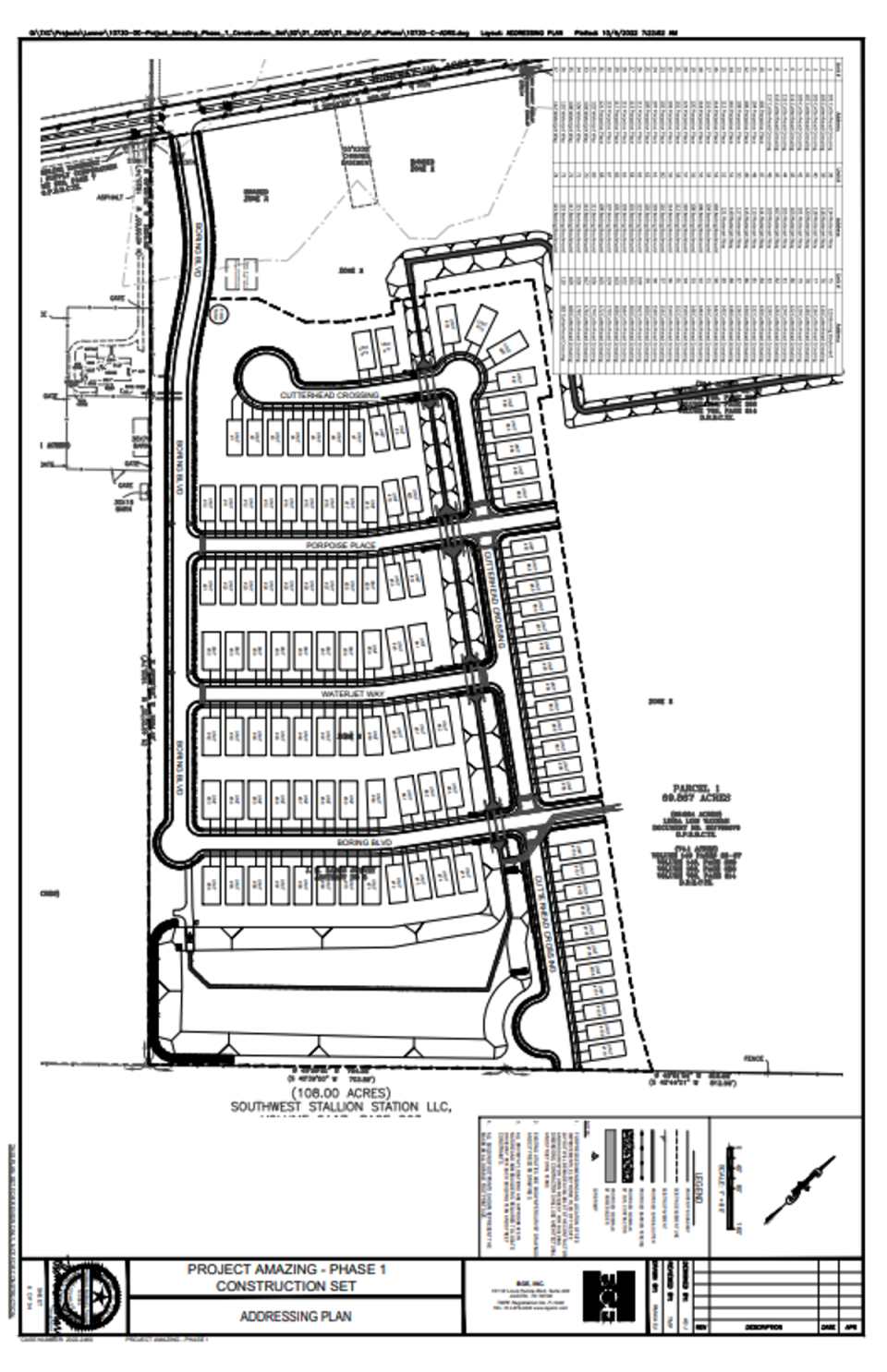 A Bastrop County document shows the ‘Project Amazing' plans (Bastrop County)