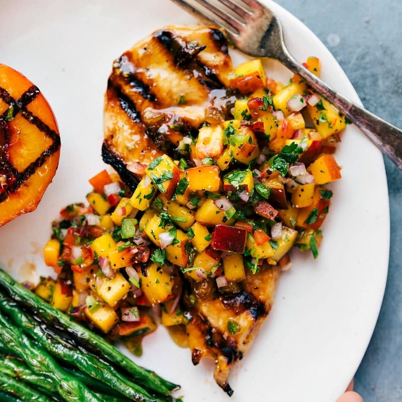 Peach Salsa Chicken via Chelsea’s Messy Apron