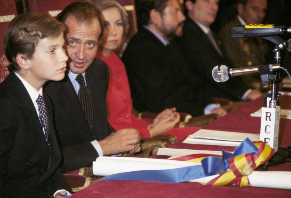 The Prince Felipe in the delivery of the ´Principe de Asturias´ awards The Prince of Asturias with his parents, King Juan Carlos I and Queen Sofia  (Photo by Quim Llenas/Cover/Getty Images)