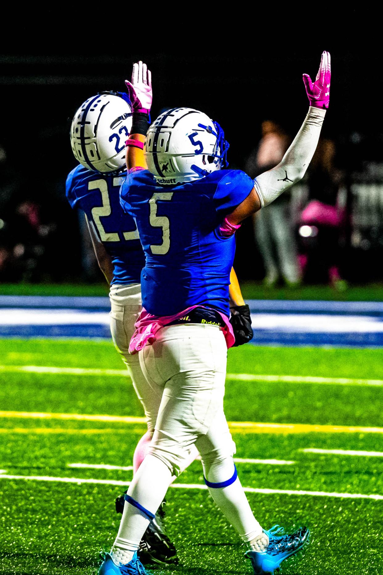 Fairhaven's Nathan Pickup and Chase Feno celebrate their sack.