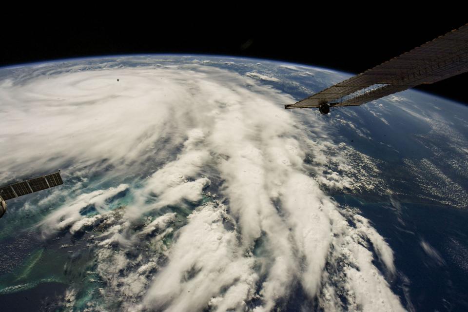 hurricane swirling over planet