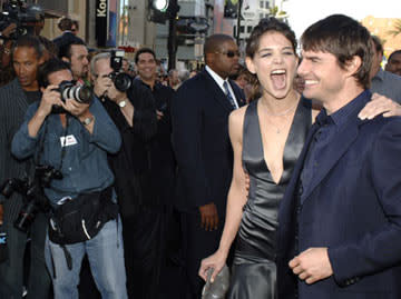 Premiere: Katie Holmes and Tom Cruise at the Hollywood premiere of Warner Bros. Pictures' Batman Begins - 6/6/2005 Photo: Lester Cohen, WireImage.com