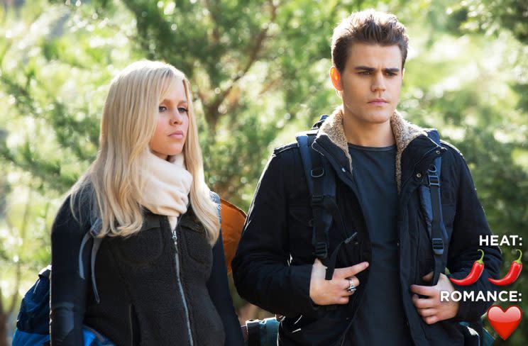 Claire Holt and Paul Wesley (Credit: The CW)