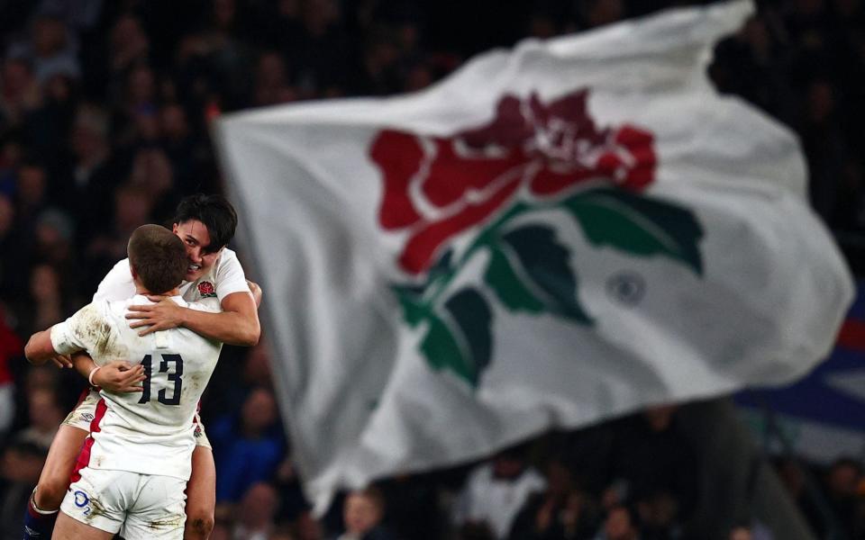 Marcus Smith, who kicked the winning point on Saturday, has become the face of ‘New England’ - GETTY IMAGES