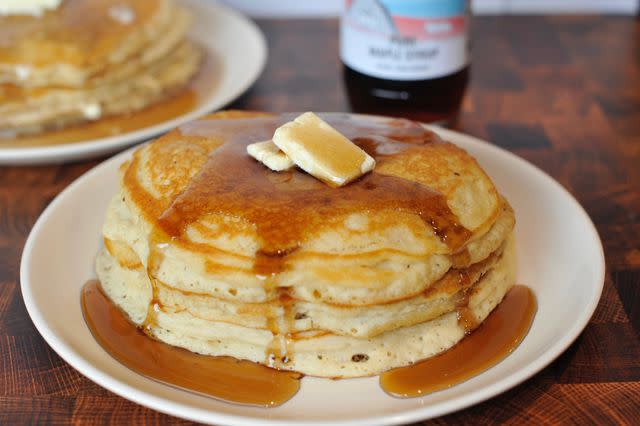 <p>Oldham Hospitality</p> Apple Valley Cafe's buttermilk pancakes are filled with flavor.