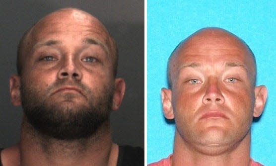 Photos of suspect Matthew Johnsen, who Barstow Police believe fatally stabbed one man and injured another with a knife.