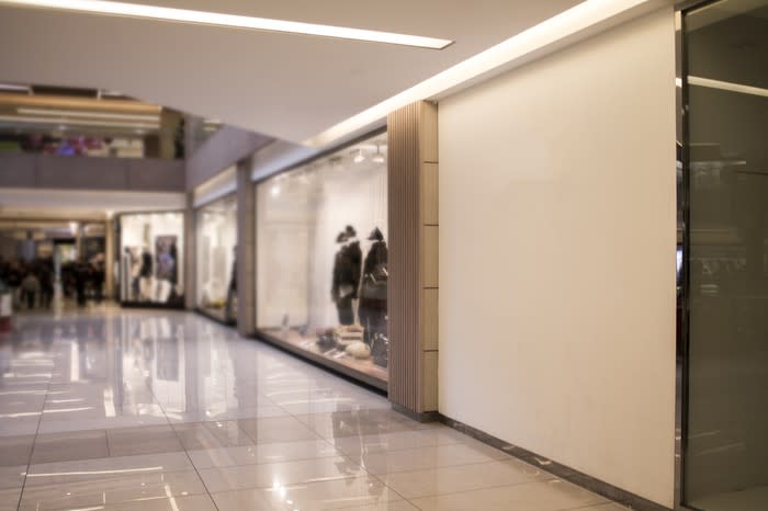 An empty mall corridor