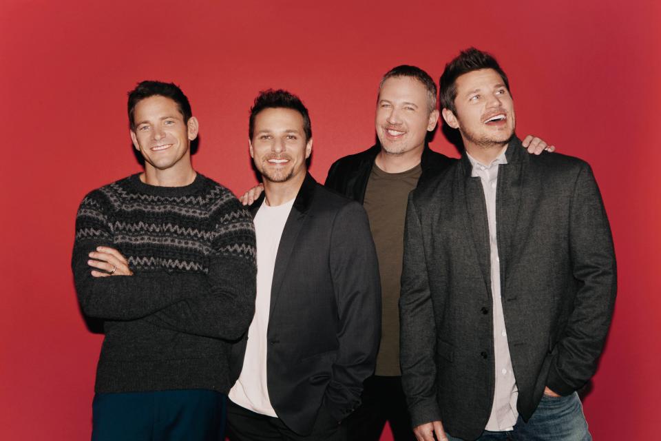 The vocal group 98 Degrees features Justin Jeffre, siblings Drew and Nick Lachey, and Jeff Timmons. The group has headlined or co-headlined tours regularly since reuniting in 2012.