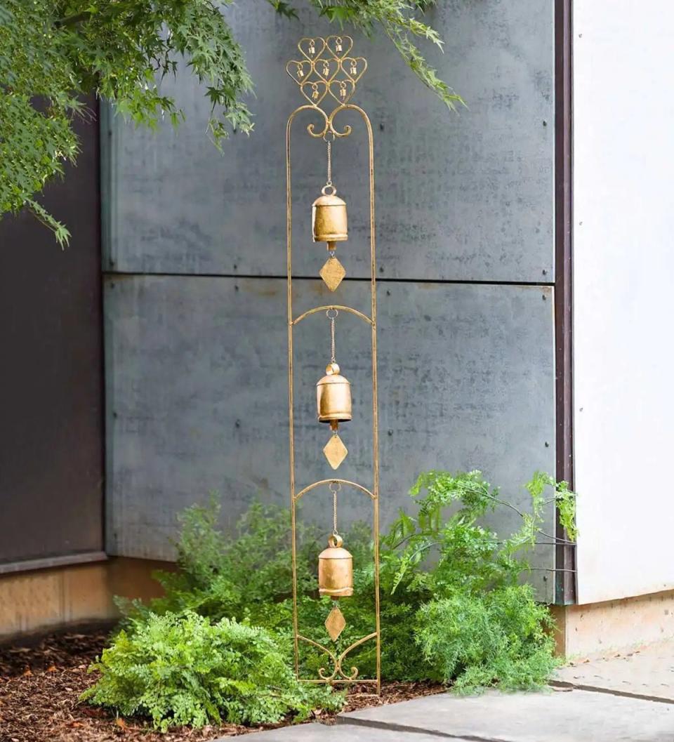 Viva Terra Bell Chime Trellis Garden Stake