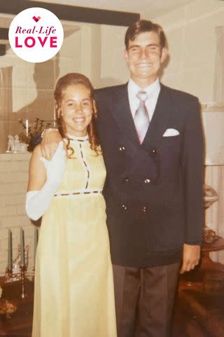 <p>Courtesy of Becky and Mike Bashforth</p> Becky and Mike Bashforth at a formal dance in 1971