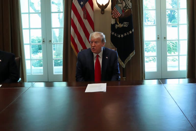 U.S. President Trump hosts meeting with recovered coronavirus patients at the White House in Washington