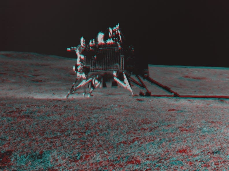 image of the lander on the moon
