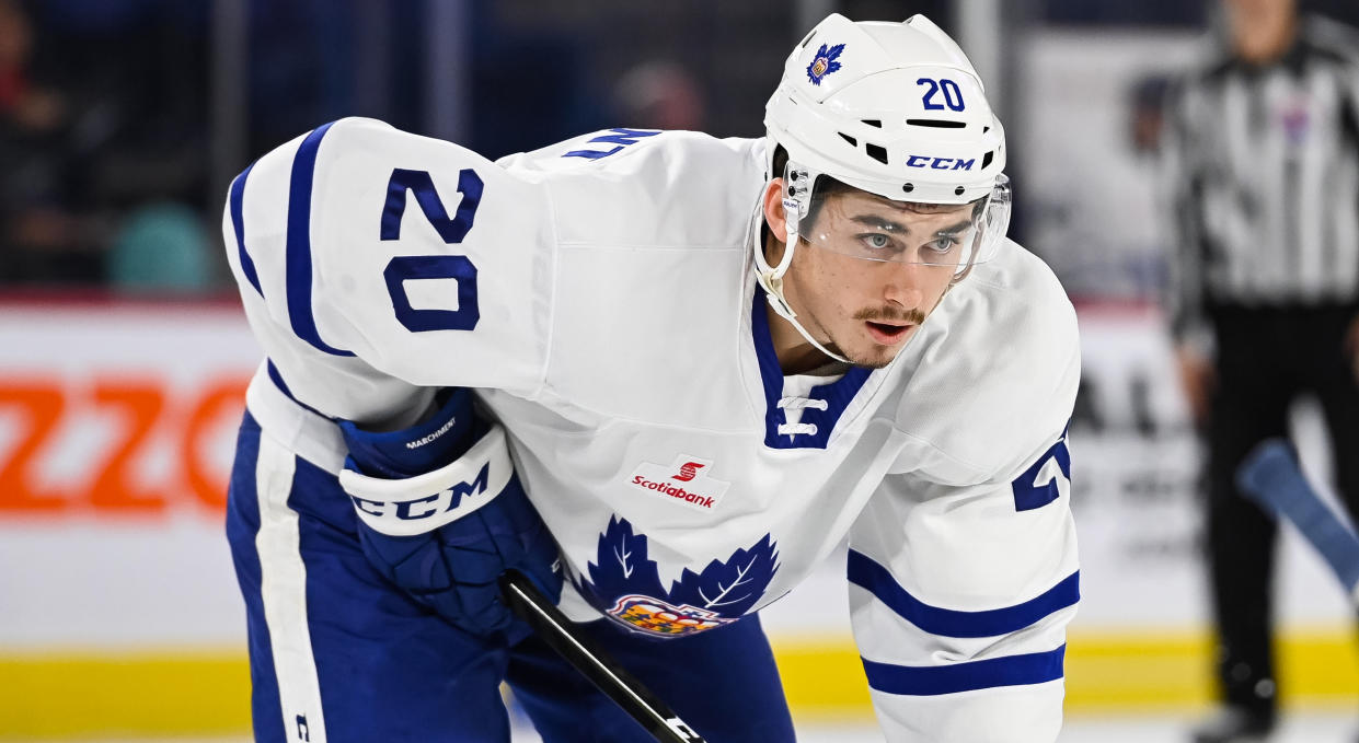 Mason Marchment has been recalled to the Toronto Maple Leafs. (Photo by David Kirouac/Icon Sportswire via Getty Images)