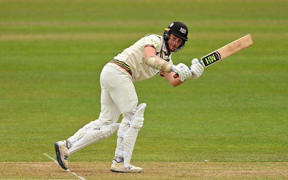 James Bracey of Gloucestershire bats during day two of the LV= Insurance County Championship match between Gloucestershire and Surrey at Bristol County Ground on April 09, 2021 in Bristol, England. - GETTY IMAGES